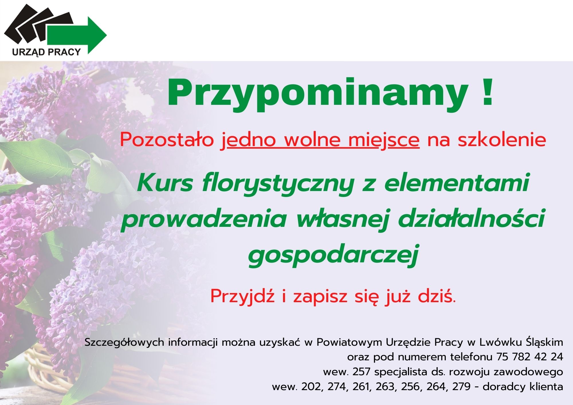 przypomnienie - florystyka ostatnie miejsce