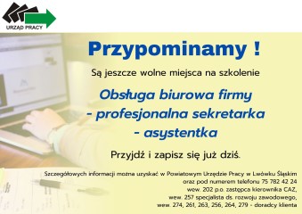 Zdjęcie artykułu Wolne miejsca na szkolenia zawodowe