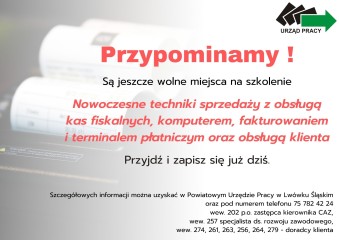 Zdjęcie artykułu Wolne miejsca na szkolenia zawodowe