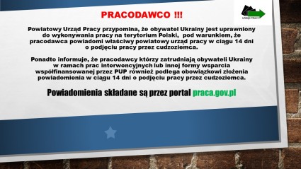 Zdjęcie artykułu Pracodawco przypominamy o obowiązku złożenia powiadomienia o zatrudnieniu obywatela Ukrainy