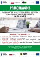Zdjęcie artykułu Pracodawco!!! Zachęcamy do skorzystania z form wsparcia współfinansowanych ze środków Unii Europejskiej