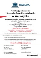 Zdjęcie artykułu Punkt Przyjęć Interesantów Rzecznika Praw Obywatelskich w Wałbrzychu