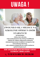 Zdjęcie artykułu Uwaga! Zwolniło się 1 miejsce na szkolenie - Opiekun osób starszych